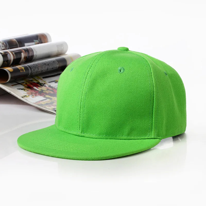 Snapback Hip Hop Cap – Flat Brim Baseball Hat for Men & Women