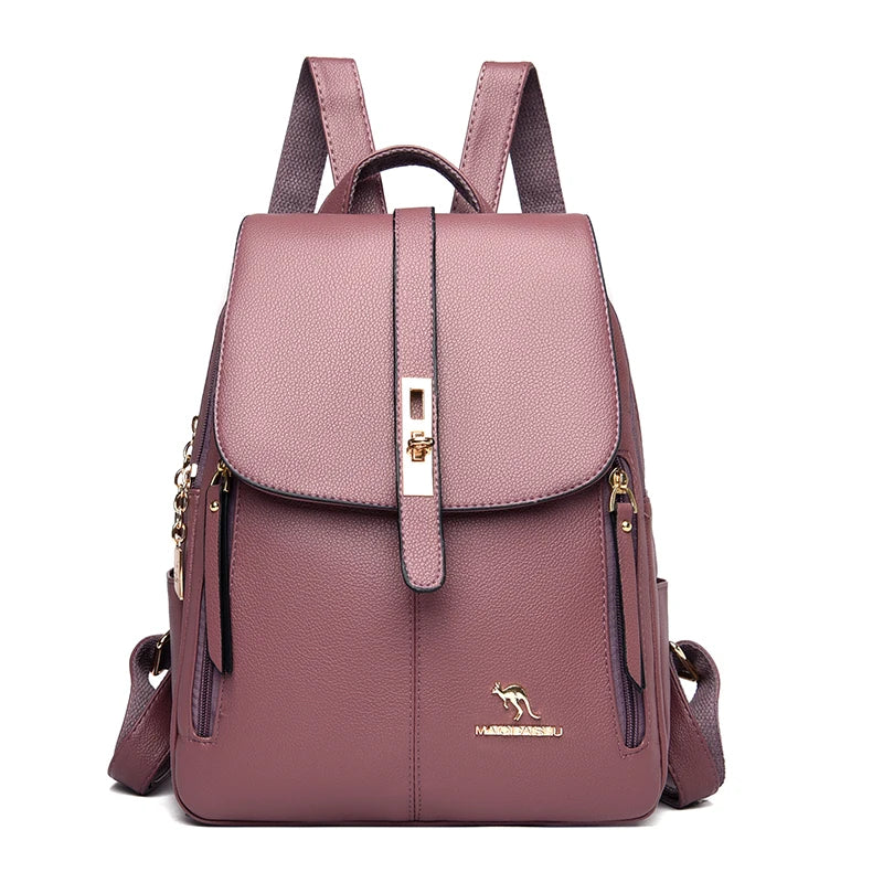 Women's Leather Backpack – Vintage Casual Daypack & School Bag