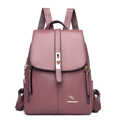 Women's Leather Backpack – Vintage Casual Daypack & School Bag