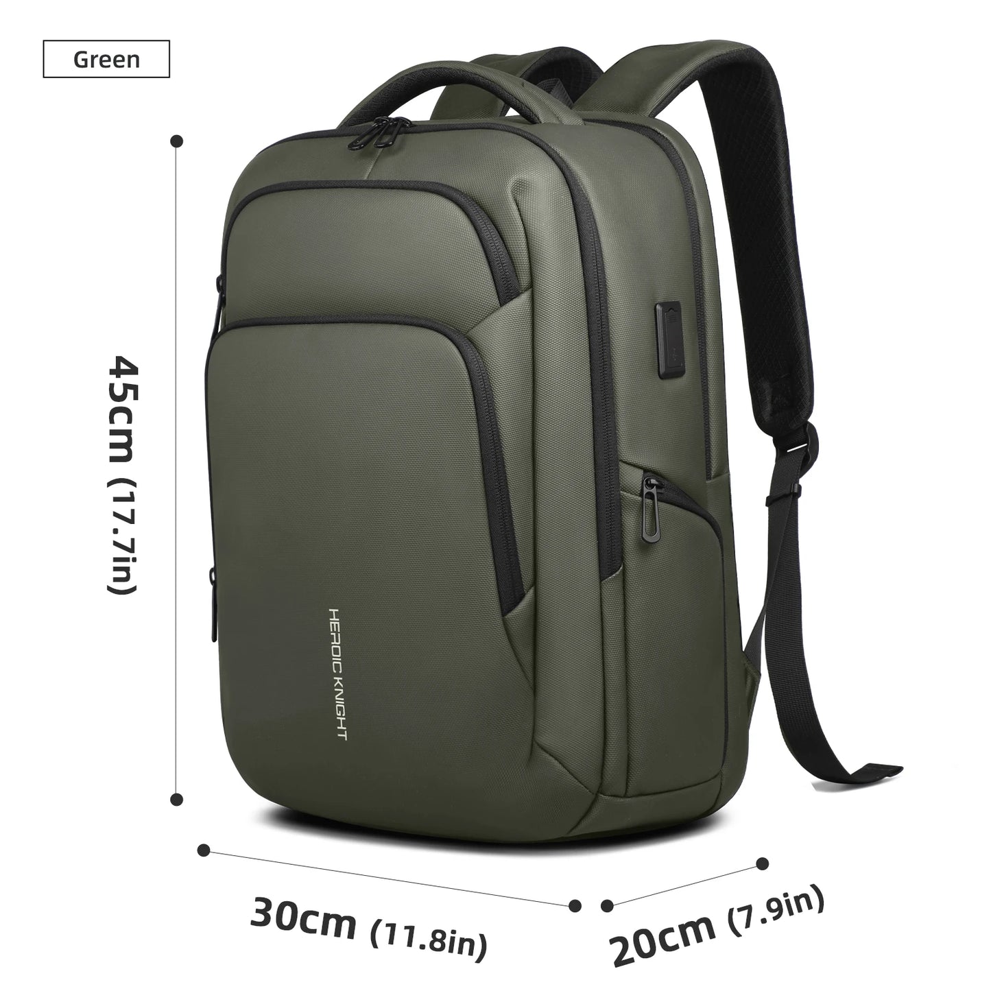 Men's Business Laptop Backpack 17.3" – Waterproof USB Travel Bag