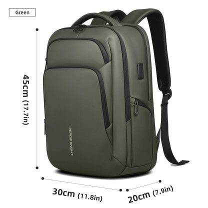 Men's Business Laptop Backpack 17.3" – Waterproof USB Travel Bag