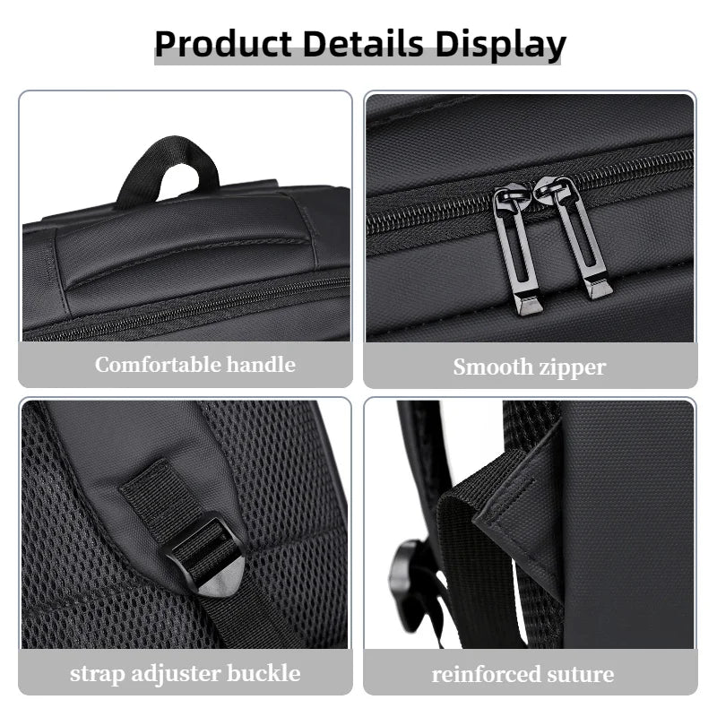 Men's Business Laptop Backpack with USB Charging Port