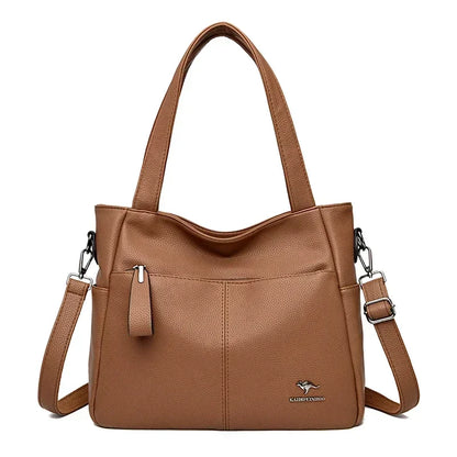 Leather Tote Shoulder Bag for Women – Large Crossbody Handbag