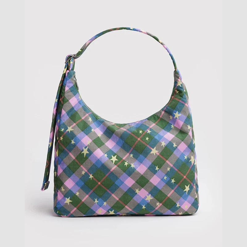 Printed Nylon Shoulder Tote Bag – Women's Large Capacity Handbag