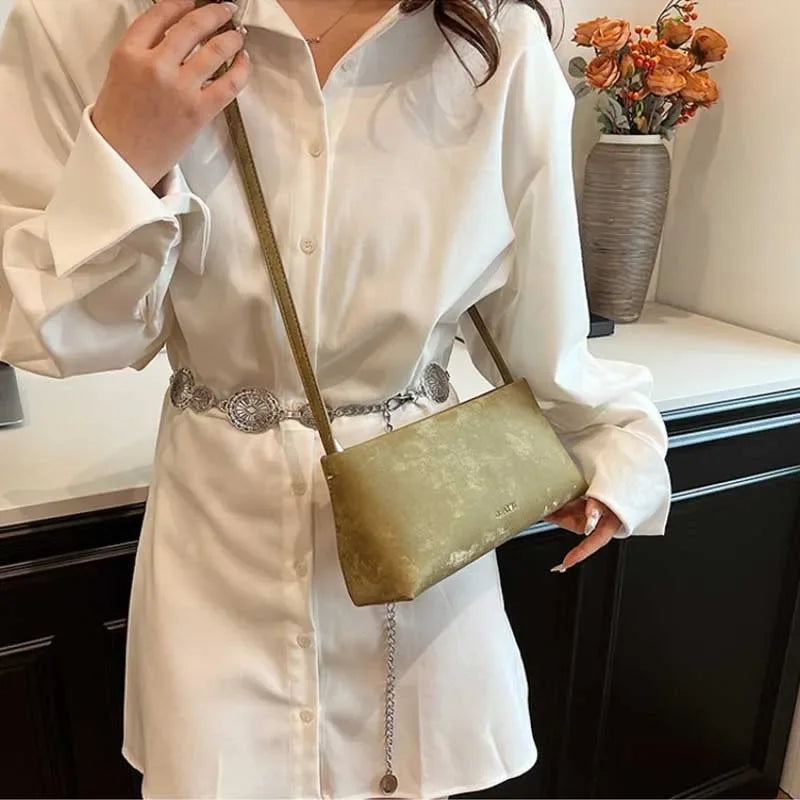 Design Square Underarm Shoulder Bag Women Small Pu Leather Trendy Crossbody Female Handbags Purses