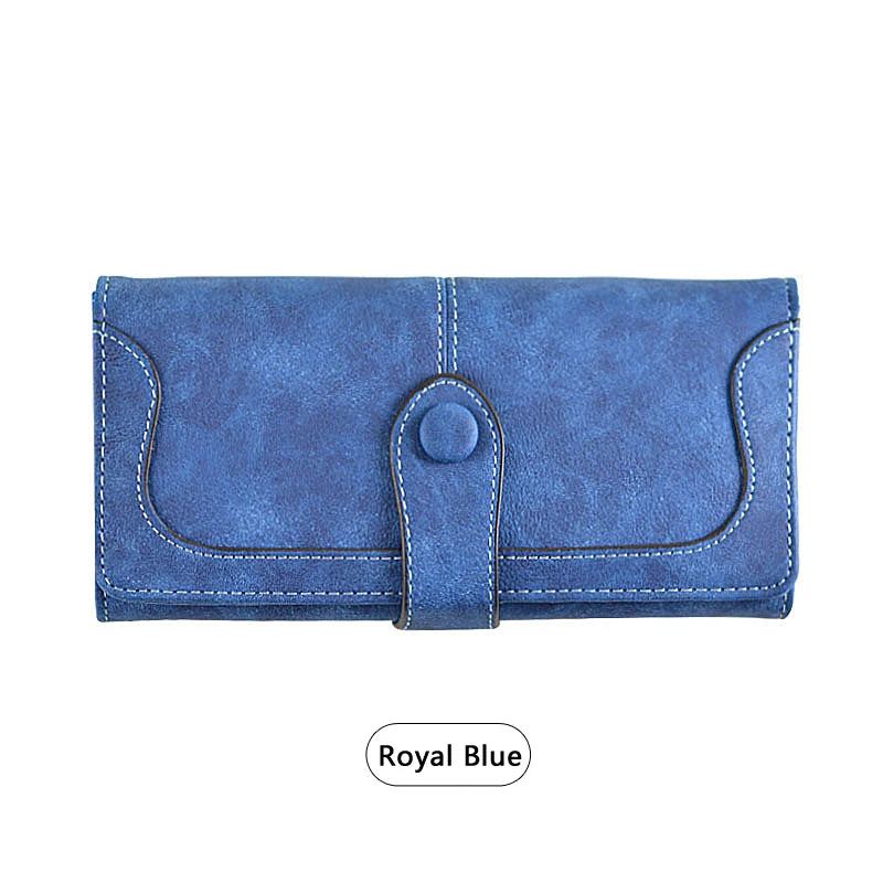 Women's Long Wallet – 17 Card Slots, ID Window & Zipper Coin Purse