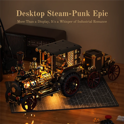Retro Steam Car MOC Building Blocks – Steampunk Vintage Vehicle
