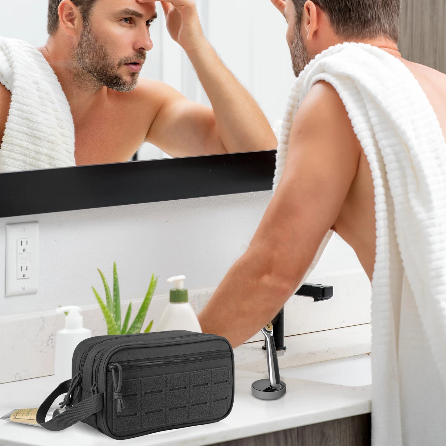 Tactical Dopp Kit – Men's Travel Toiletry Bag with MOLLE Panel