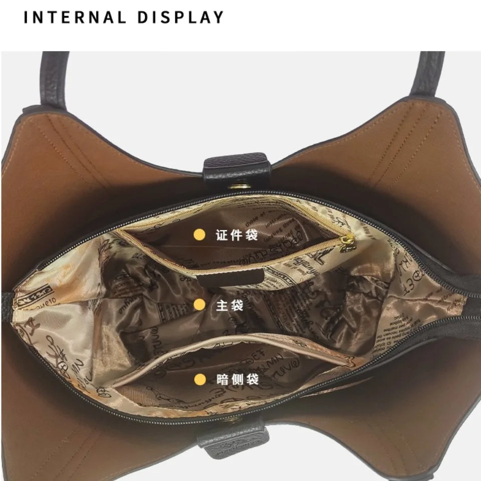 Women's Soft Leather Tote Bag – Luxury Shoulder Handbag