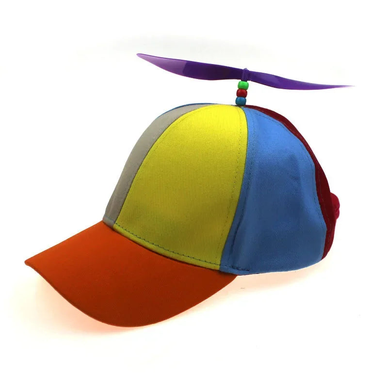 Propeller Baseball Cap – Colorblock Helicopter Hat for Kids & Adults