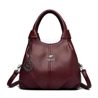 Women's Luxury Soft Leather Top-Handle Shoulder Crossbody Bag