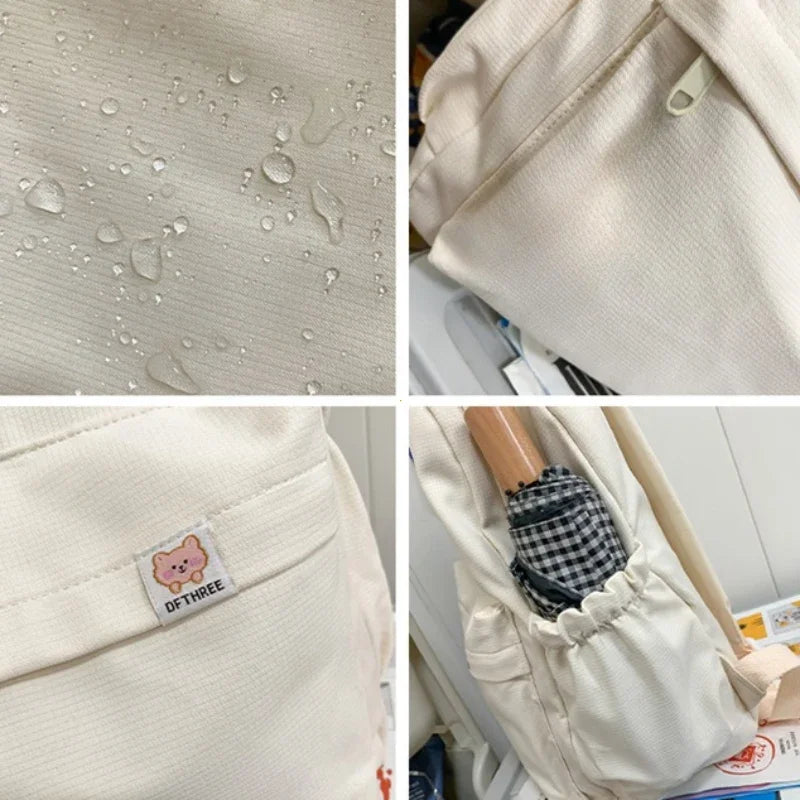 Waterproof Nylon Women Backpack Female Travel Bag Backpacks Schoolbag Teenage Girls Solid Color