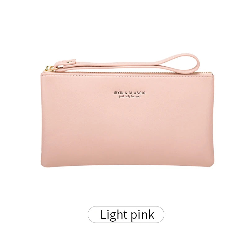 Long Zipper Clutch Wallet for Women – PU Leather Wristlet