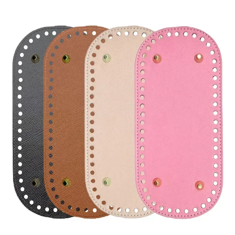 PU Leather Bag Bottom with Rivets for Crochet Knitting Bags
