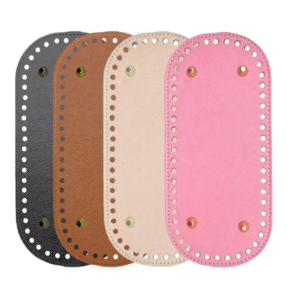 PU Leather Bag Bottom with Rivets for Crochet Knitting Bags