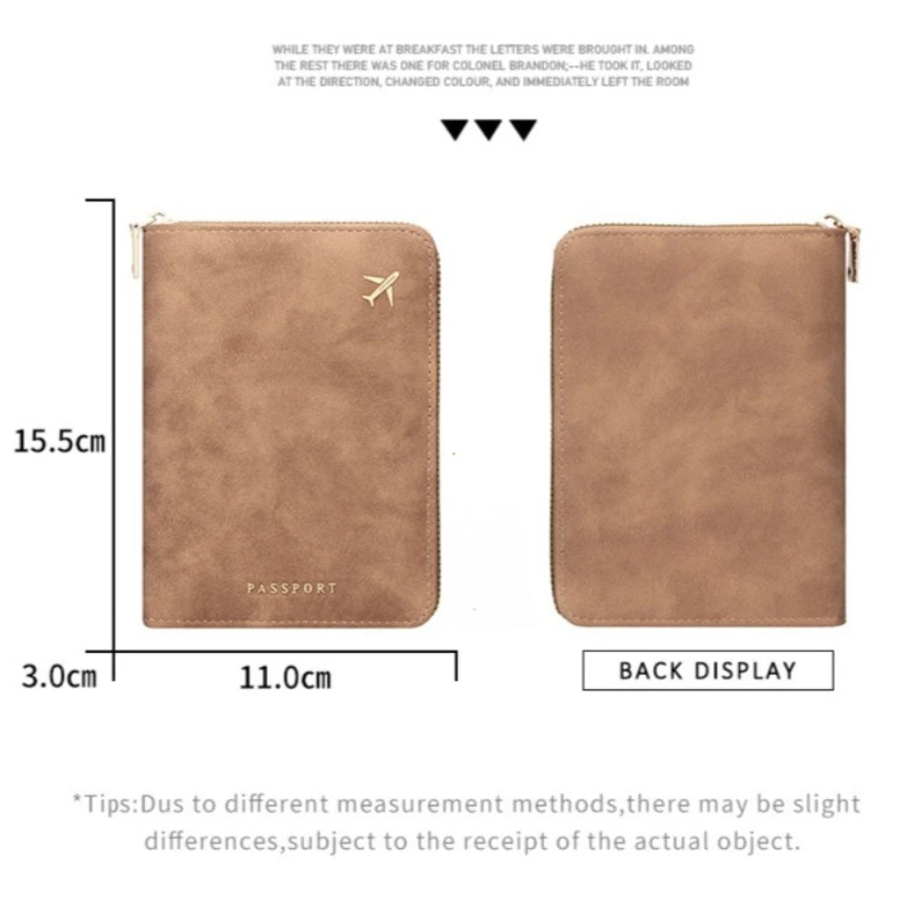 RFID Blocking Passport Wallet with Zipper – Travel Organizer & Card Holder