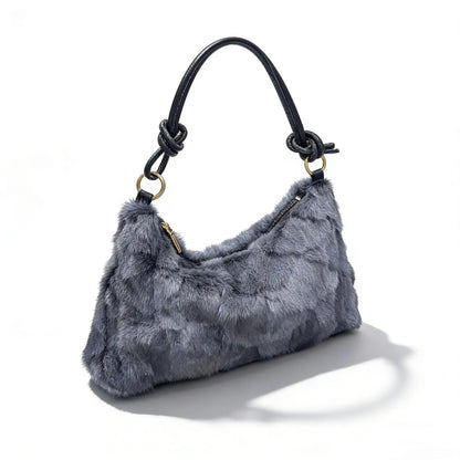 Faux Fur Shoulder Bag – Luxury Women's Crossbody Handbag