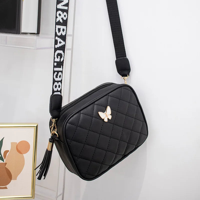 Diamond Pattern Quilted Crossbody Bag for Women