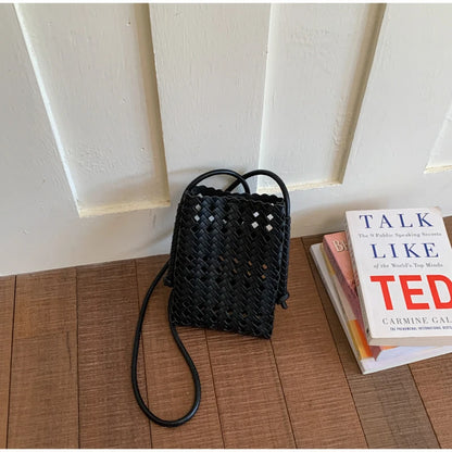 Hollow Woven Crossbody Bag – Women's Bohemian Phone Purse