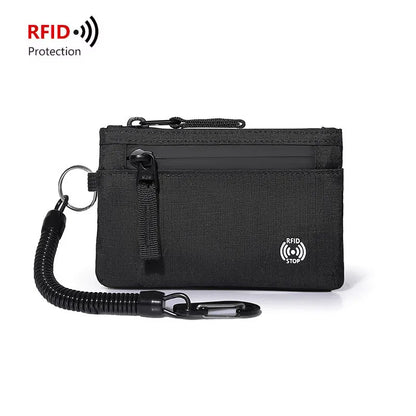 RFID Blocking Slim Wallet – Tactical Nylon Zipper Card Holder