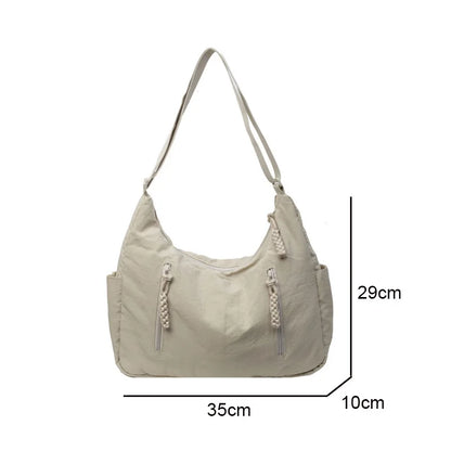 Women's Nylon Crossbody Shoulder Bag – Lightweight Travel Commuter Tote