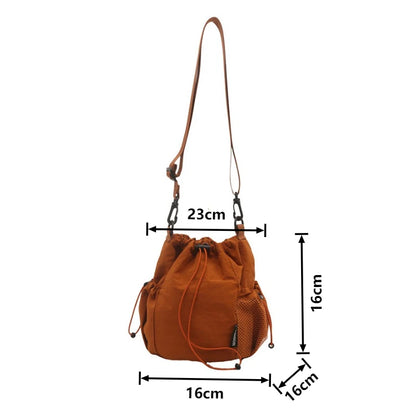 Nylon Drawstring Bucket Bag – Women's Lightweight Crossbody