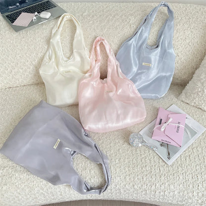 Satin Tote Bag – Large Capacity Lightweight Shoulder Bag for Women