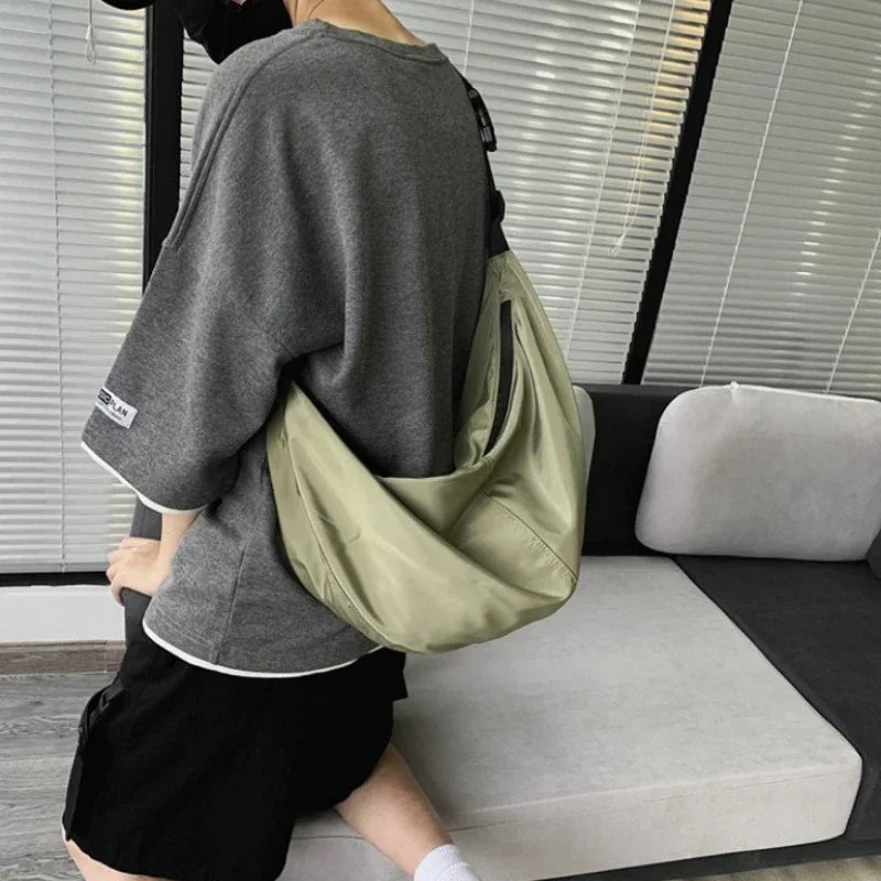 Nylon Crossbody Hobo Bag – Unisex Large Capacity