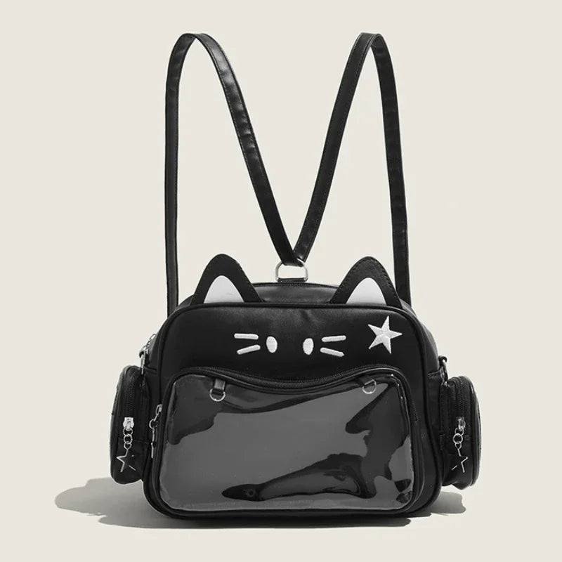 Kawaii Cat Ita Backpack – Y2K Aesthetic Girls School Bag