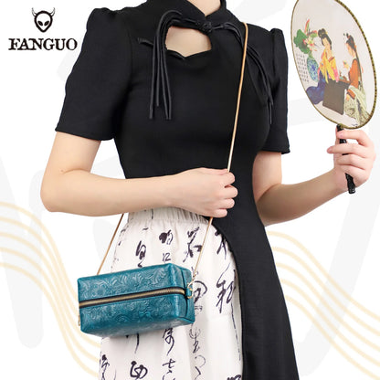 Leather Crossbody Phone Bag for Women – Dual-Use Zipper Purse
