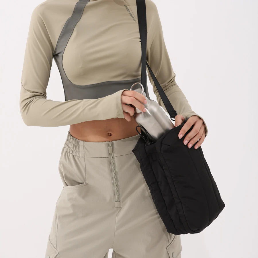Casual Quilted Padded Square Shoulder Bags Creative Can Hold Kettle Outdoor Crossbody Bag