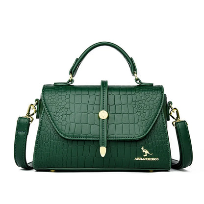 Crocodile Pattern Leather Crossbody Bag for Women