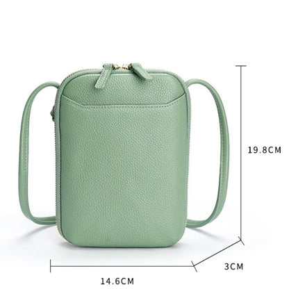 Genuine Leather Crossbody Bag for Women – Zipper Phone Purse