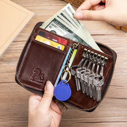 Genuine Leather Key Wallet & Card Holder for Men