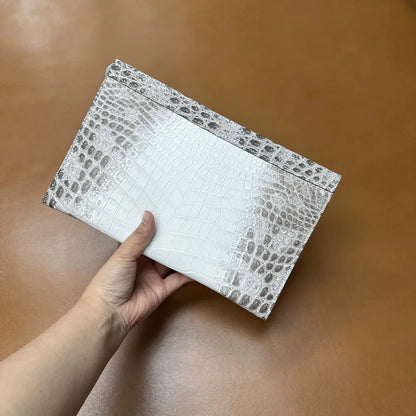 Himalayan Crocodile Leather Wristlet Clutch – Luxury Men's Business Handbag