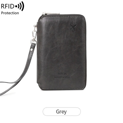 RFID Blocking Travel Passport Wallet – Retro Zip Wristlet