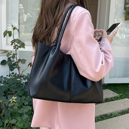 Large Capacity PU Leather Shoulder Tote Bag for Women