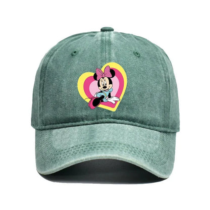 Cartoon Print Washed Baseball Cap – Unisex Vintage Snapback Hat