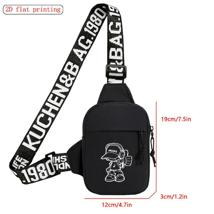 Men's Chest Bag with Music Boy 2D Print – Crossbody Sling Bag