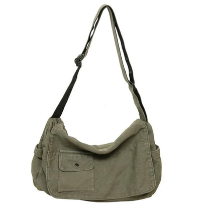 Canvas Crossbody Messenger Bag – Large Capacity Shoulder Bag