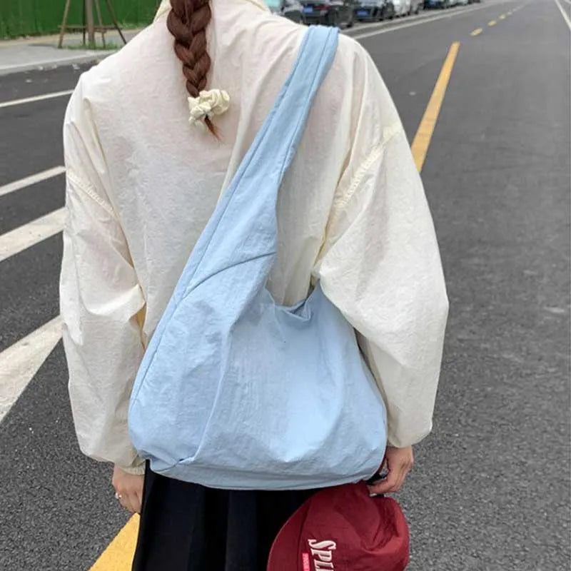 Large Capacity Canvas Shoulder Bag – Casual Hobo Tote for Women
