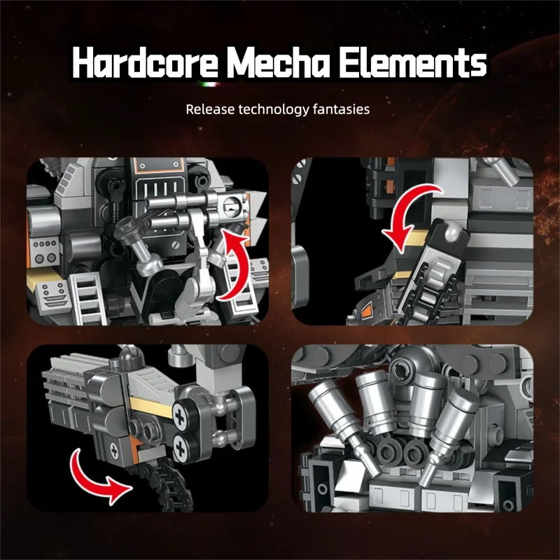 Sci-Fi Robot Mecha MOC Building Set – Action Bricks Toy