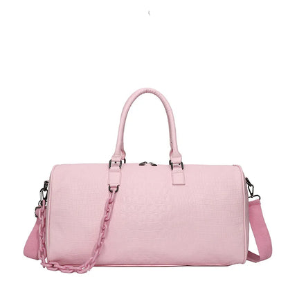 Crocodile Pattern PU Leather Travel Duffle Bag for Women
