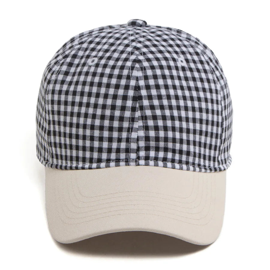 Plaid Baseball Cap – Soft Top Vintage Unisex Sun Hat