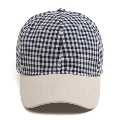 Plaid Baseball Cap – Soft Top Vintage Unisex Sun Hat