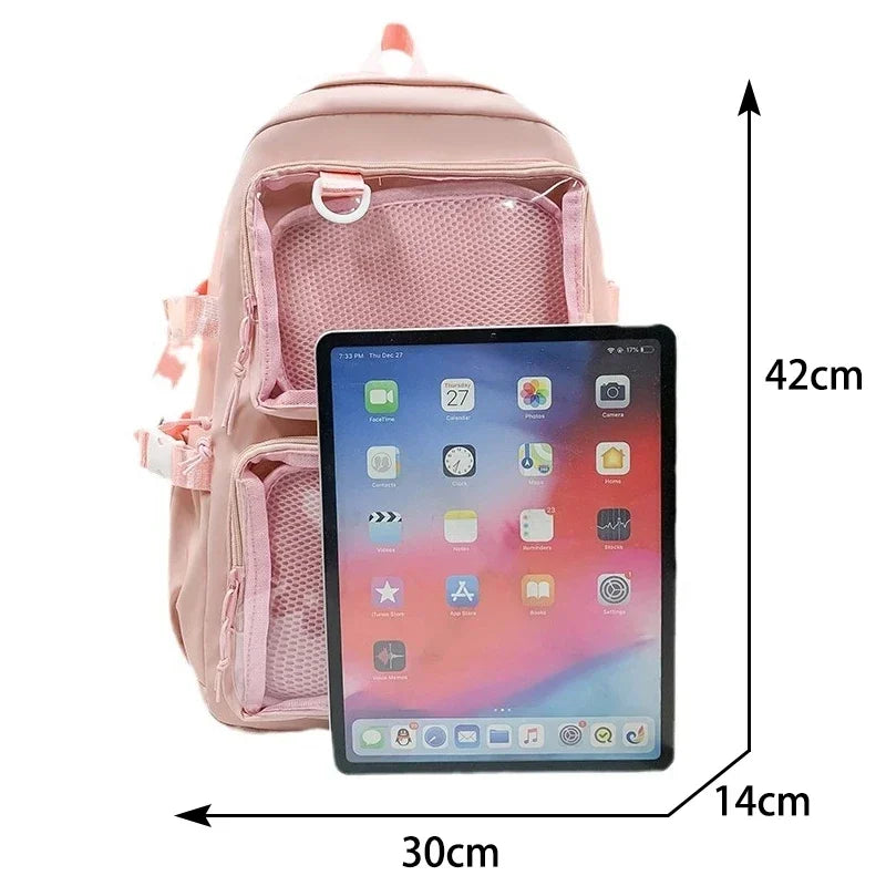 Kawaii Ita Backpack – Transparent Window School Bag for Women