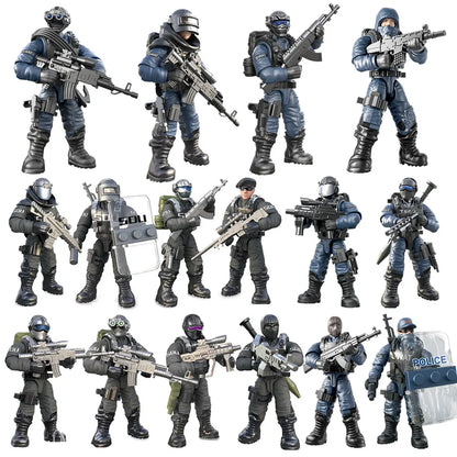 Military Army SWAT Soldier Figures Building Blocks for Kids