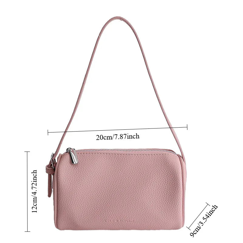 Cylindrical Shoulder Bag – Minimalist Leather Handbag for Women