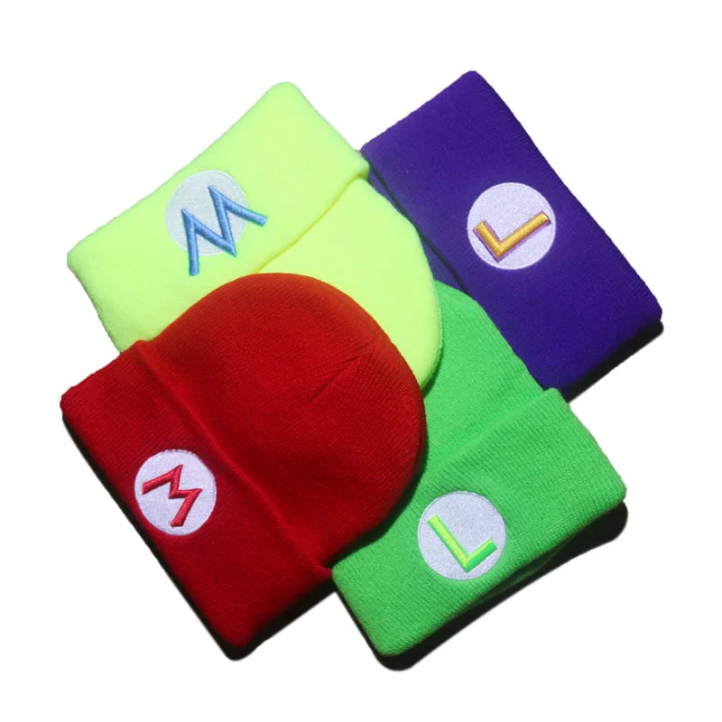 Super Mario Wario Embroidered Knit Beanie – Cosplay Kawaii Hat