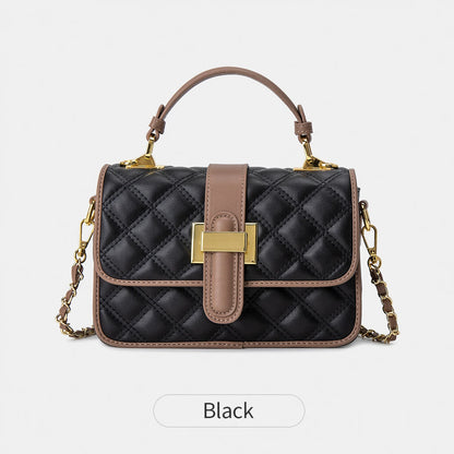 Quilted Leather Crossbody Bag – Women's Color Block Shoulder Bag